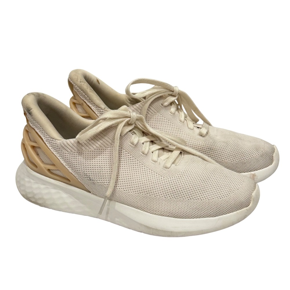 Kizik Athens Sneakers Mens 7.5‎ Womens 9 Cream Peach Shoes Hands-Free Cage G2FC